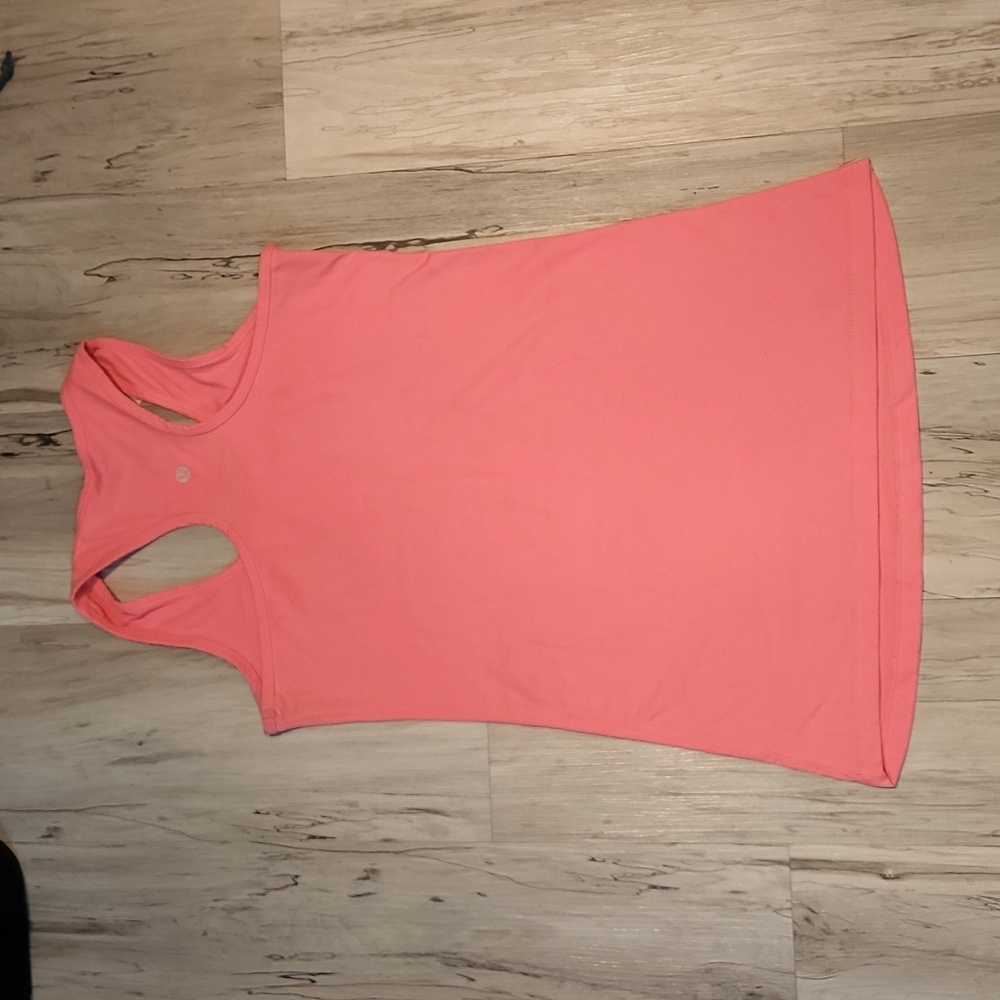 Lululemon Tank Top Racerback Size 8 Bright Coral Top *Has small stain* - Picture 4 of 5